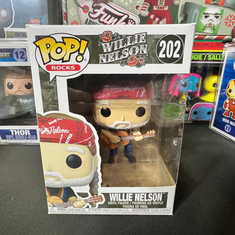 Funko Pop Rocks Willie Nelson 202 Vinyl Figure Country Music Legend Bandana